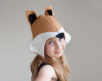 Fox PATTERN DIY disfraz máscara niña costura tutorial juego creativo ideas de animales del bosque niños bebé niños vacaciones de Pascua Purim regalo de Halloween