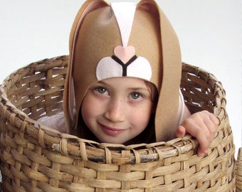 Easter bunny PATTERN DIY costume mask sewing tutorial creative play woodland animals ideas for kids baby children holiday Halloween gift
