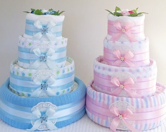 Nappy Cake 3 Tier Silver Baby Shower Gift Maternity New Etsy Nappy Cake 3 Tier Silver Baby Shower Gift Maternity New Etsy