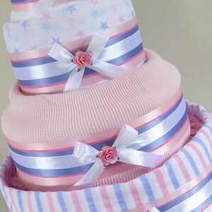 Nappy Cake 4 Tier Silver Baby Shower Gift Maternity New Baby Gift Hamper Sydney Melbourne Brisbane Canberra Australia image 6