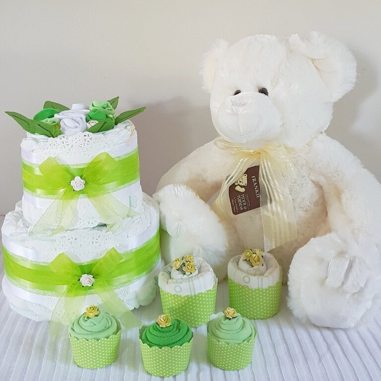 Nappy Cake 2 Tier Bronze Baby Shower Gift New Baby Gift Hamper Sydney