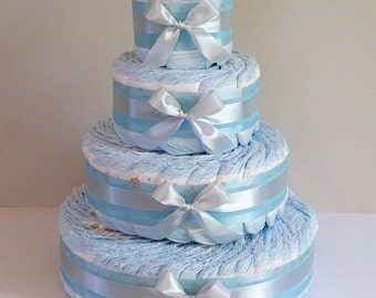 Nappy Cake - 4 Tier Bronze - Baby Shower Gift Maternity New Baby Gift Hamper Sydney Melbourne Brisbane Canberra Australia