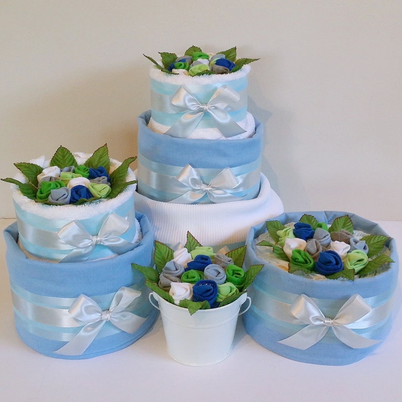 Nappy Cake 2 Tier Socks More Baby Shower Gift Maternity Etsy