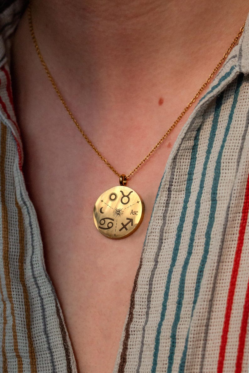 Big 3 Personalized Sun, Moon, Rising Sign Necklace: Custom Astrology Jewelry image 4