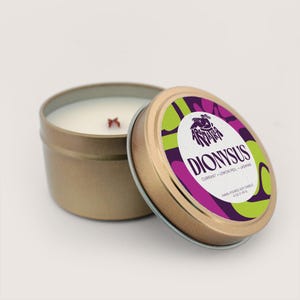Dionysus Candle: Red & Black Currant, Lemon Peel, Jasmine - Greek God Altar Candle 4 oz