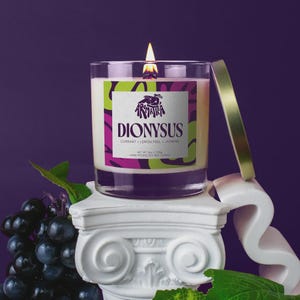 Dionysus Candle: Red & Black Currant, Lemon Peel, Jasmine - Greek God Altar Candle image 2