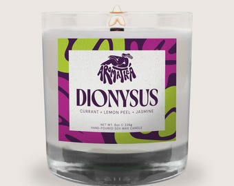 Dionysus Candle: Red & Black Currant, Lemon Peel, Jasmine - Greek God Altar Candle