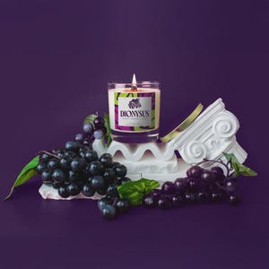 Dionysus Candle: Red & Black Currant, Lemon Peel, Jasmine - Greek God Altar Candle image 4