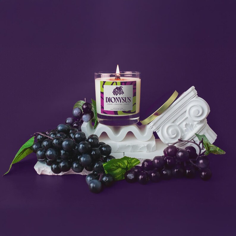 Dionysus Candle: Red & Black Currant, Lemon Peel, Jasmine - Greek God Altar Candle image 4