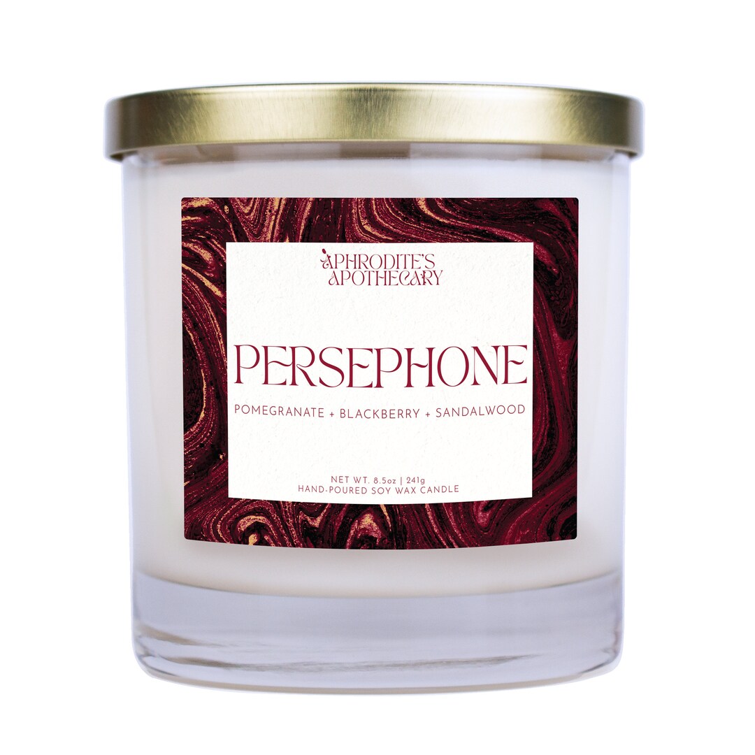 Persephone Candle Pomegranate Sandalwood Hand Poured Scented X Wood