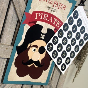 Pirate Birthday Games, Pin Patch on Pirate Game, Pirate Party, Pirate Boy Games, Pirate Boy Birthday Party, DIGITAL, INSTANT DOWNLOAD image 1