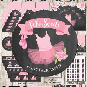 Ballerina Printable Party, Tutu Cute Birthday, Pink Tutu Party Decorations, Ballerina Birthday Decorations, Pink Tutu Printable Party