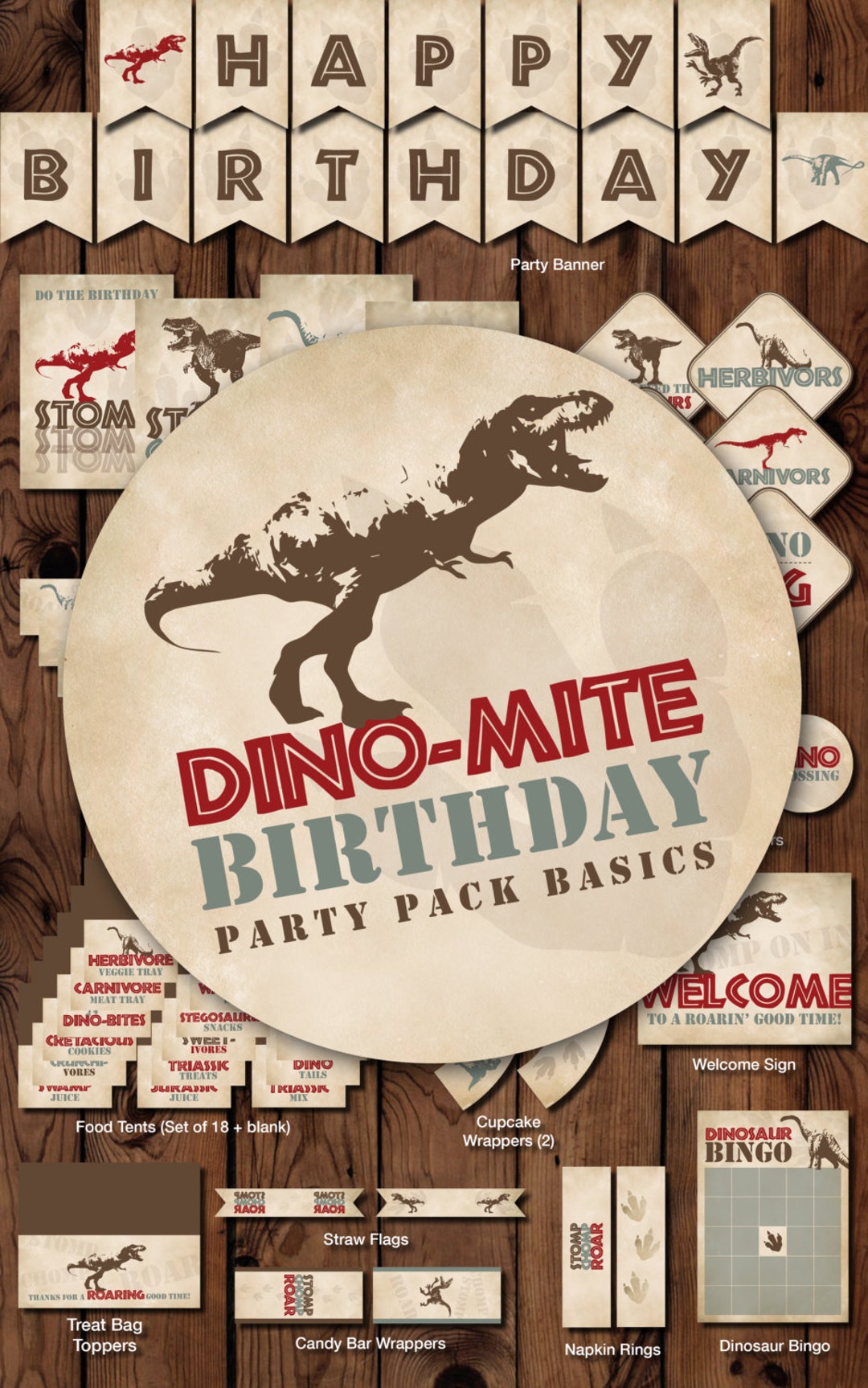 Dinosaur Printable Party, Dinosaur Printable Birthday Party, Dinosaur ...