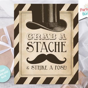 Mr Onederful Photo Booth Sign, Grab a Stache Party Sign, Little Man Birthday Decoration, Little Mister Gift Table Sign, INSTANT DOWNLOAD