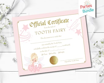 Tooth Fairy Certificate for Girl: Lost Tooth Keepsake (Instant Download)