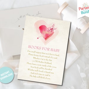 Boeken voor Baby Card, Sweetheart Baby Shower, Boeken voor Baby Insert, Book Request Card, Afdrukbare Insert, Breng een Boek, INSTANT DOWNLOAD