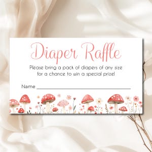 tombola de couche-culotte champignon | Thème baby shower Little Shroom | TÉLÉCHARGEMENT IMMÉDIAT M27