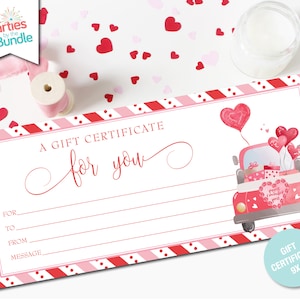 Printable Valentine's Day Gift Certificate, Valentines Gift Voucher ...