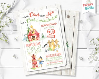 Barn Invitation | Barnyard Birthday Invitation, Barnyard Birthday, Farm Animal Invitation, Farm Birthday Party, Summer Invitation, DIGITAL