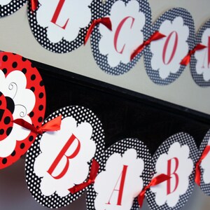 Ladybug Baby Shower Printables, Printable Party Banner, Shower Bunting ...