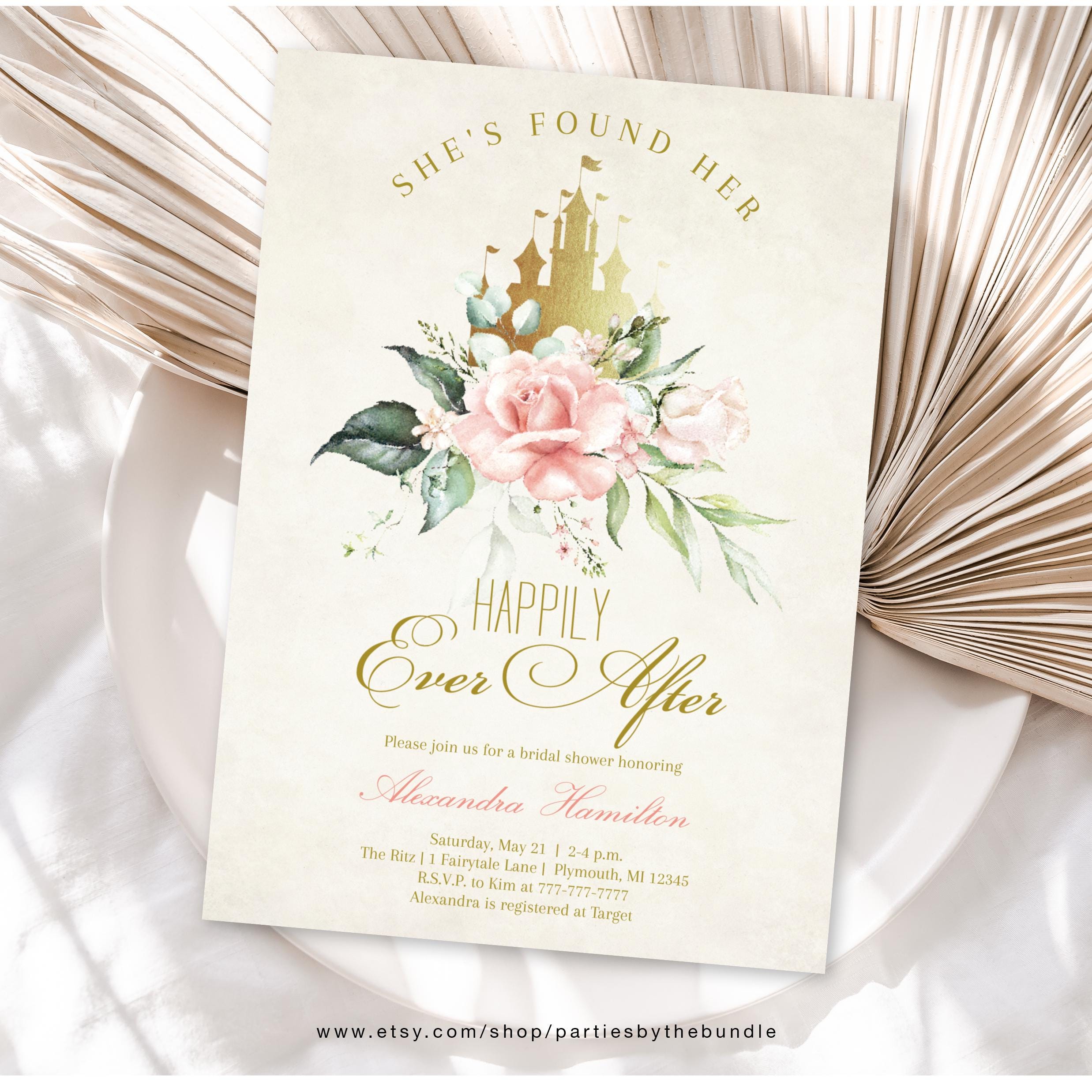 EDITABLE Happily Ever After Bridal Shower Invitation | Princess Storybook  Theme | Once Upon a Time Invite | Corjl Template EA1 - Etsy, image size:2475x2475