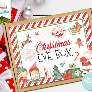 Christmas Eve Box Printable Label, Christmas Eve Box Sign, Gift Tradition, Night Before Christmas, Special Delivery, INSTANT DOWNLOAD