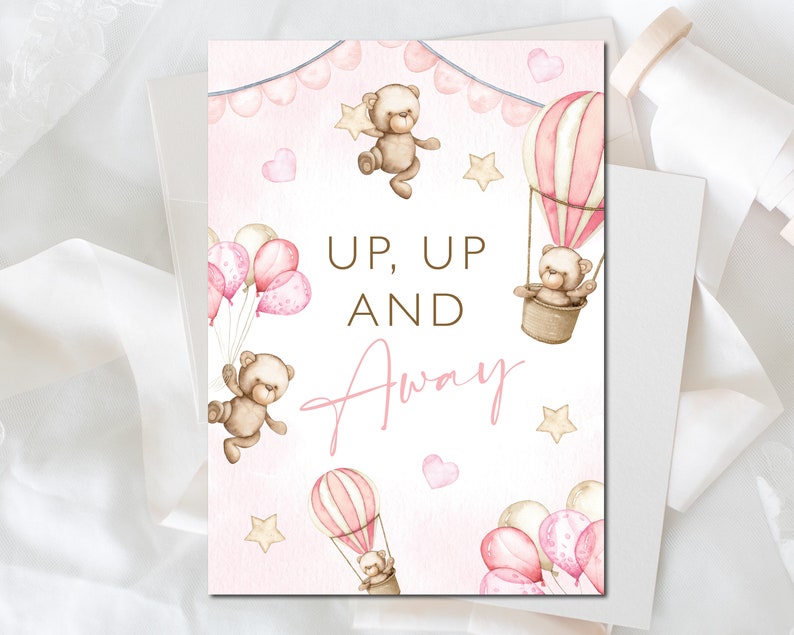 Teddy Bear Poster Set Pink Teddy Bear Party Decorations Etsy