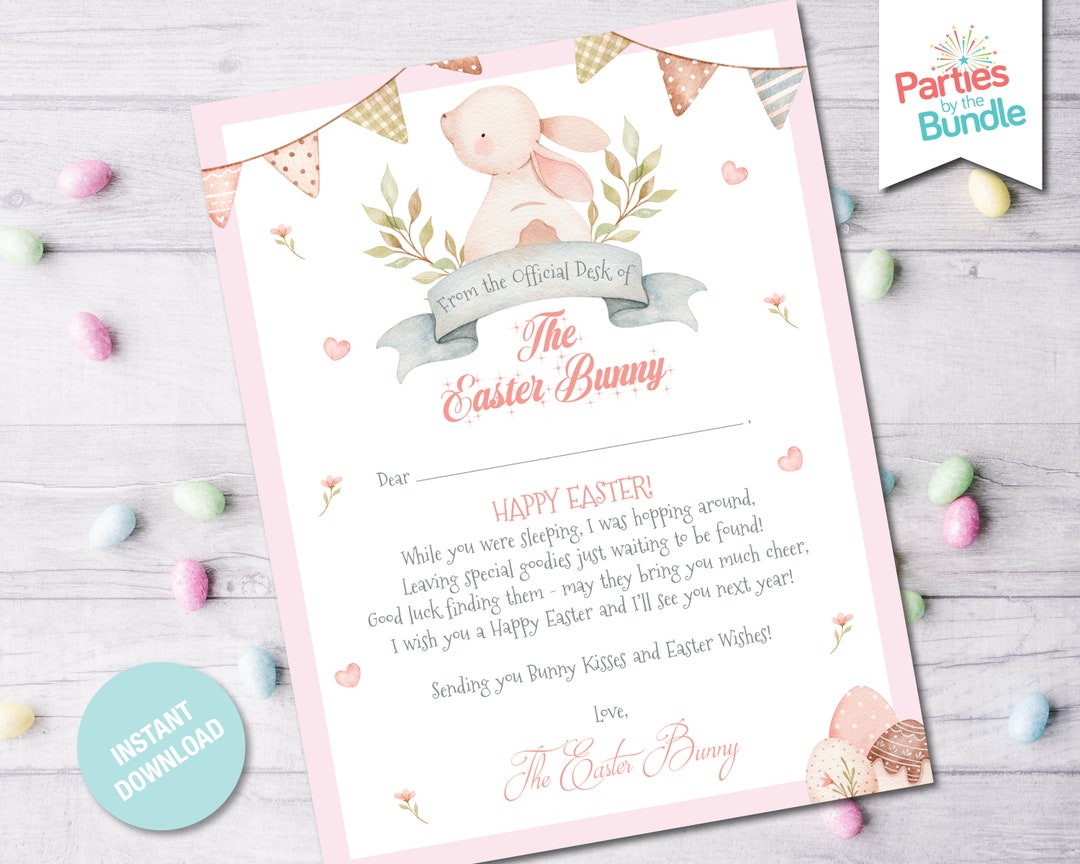 Official Letter From Easter Bunny, Easter Bunny Mail, From the Desk of