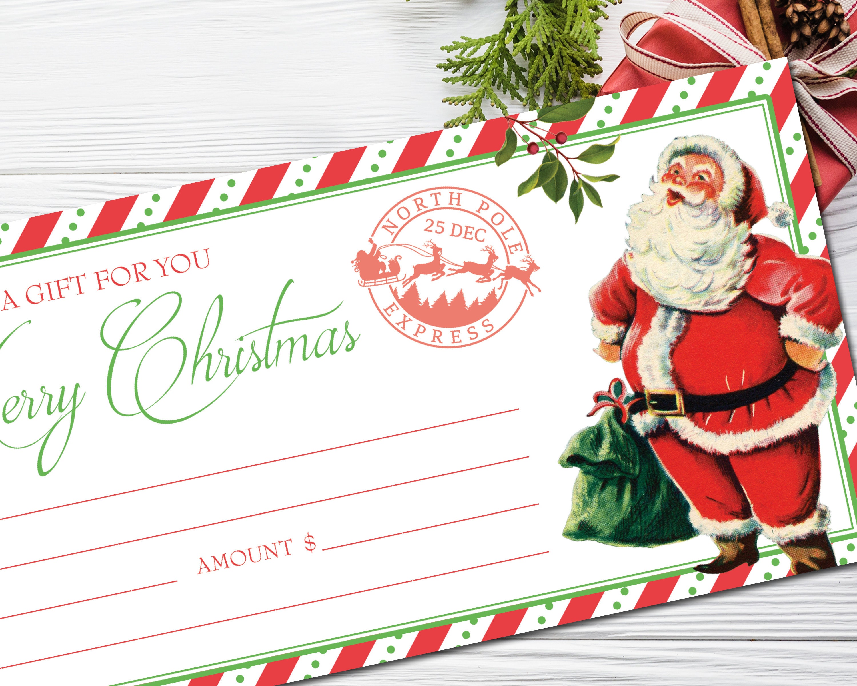  Carte cadeau  - Imprimer - Père Noël coincé: Gift Cards