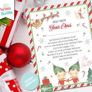 Carta de llegada de elfos 2 Elfos Estoy de vuelta Correo del Polo Norte Carta de devolución de elfos Hola de tu elfo 2 niños Carta de elfos de Navidad DESCARGA INSTANTÁNEA