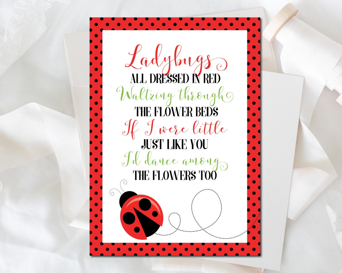 Ladybug Baby Shower Decorations Poster Set Ladybug Etsy