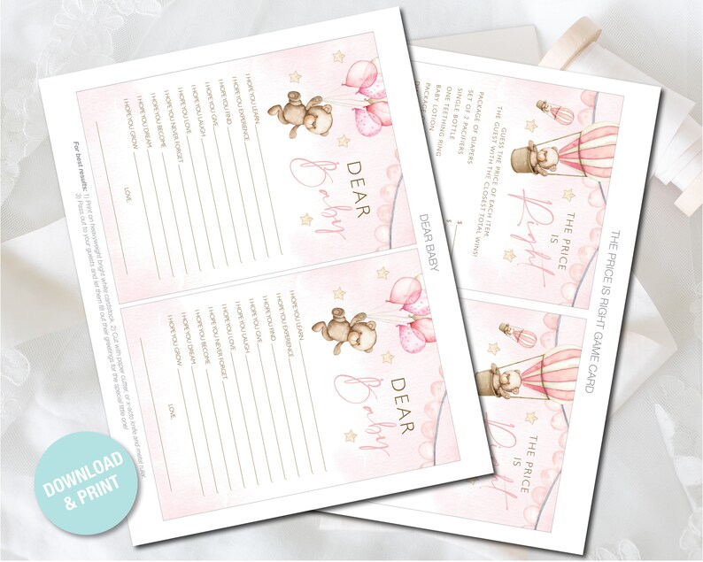 Teddy Bear Baby Shower Games Printable Game Cards Baby Etsy