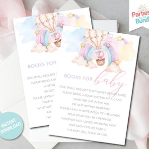 Livres pour carte bébé, Rainbow Unicorn Baby Shower, Livres pour bébé Insert, Carte de demande de livre, Insert imprimable, Apportez un livre, TÉLÉCHARGEMENT INSTANTANÉ