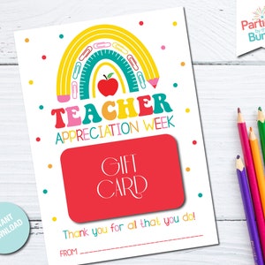 Titulaire de la carte-cadeau d'appréciation des enseignants | Idée cadeau de professeur de retour à l'école | Merci pour tout ce que vous faites cadeau imprimable | TÉLÉCHARGEMENT INSTANTANÉ