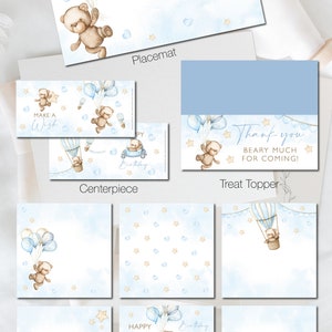 Teddy Bear Printable Birthday Party Bundle, Party Pack Kit, Party ...