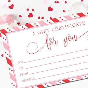 Printable Valentine's Day Gift Certificate, Valentines Gift Voucher ...