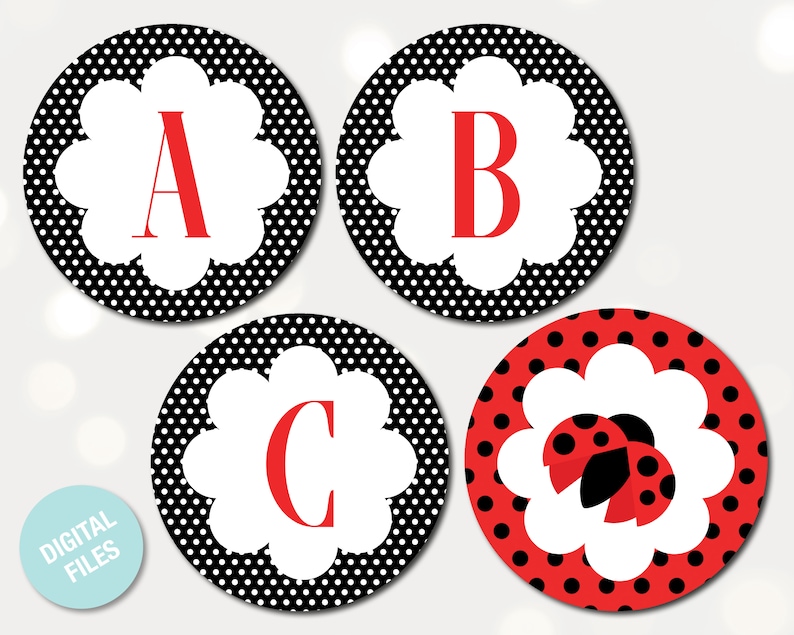 Ladybug Baby Shower Printables Printable Party Banner Shower - Etsy