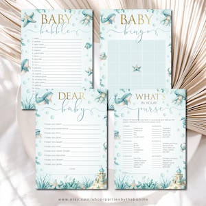Under the Sea Babyshower-spelbundel | Babybingo, babygebabbel, wensen voor baby en meer | DIRECT DOWNLOADEN S1