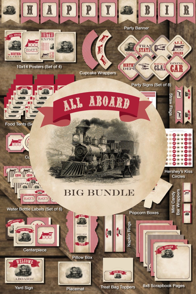Train Printable Party Train Birthday Party Printables Train - Etsy