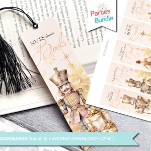 Nutcracker Christmas Printable Bookmark | Holiday Book Lover Gift | INSTANT DOWNLOAD