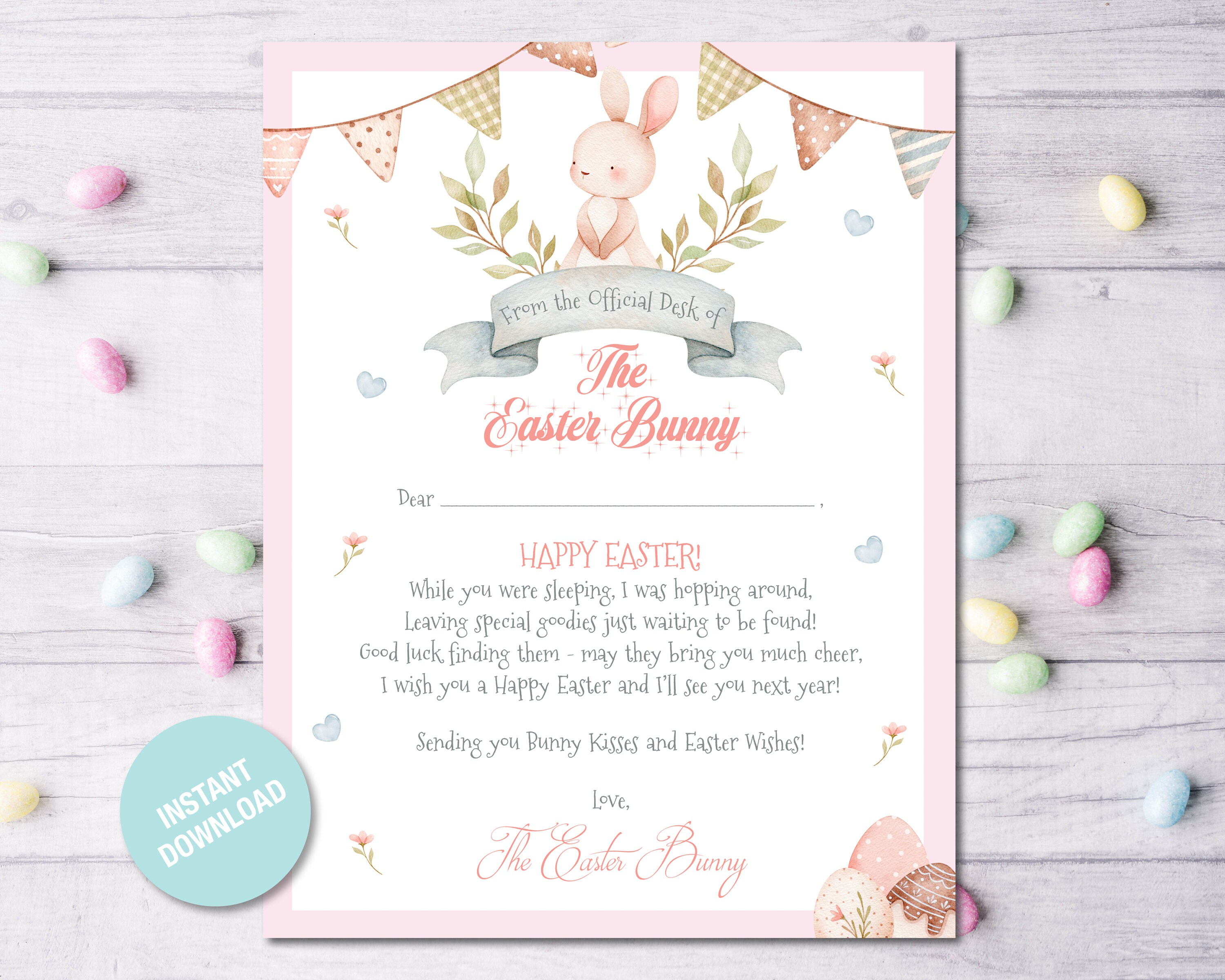 Official Letter From Easter Bunny, Easter Bunny Mail, From the Desk of ...
