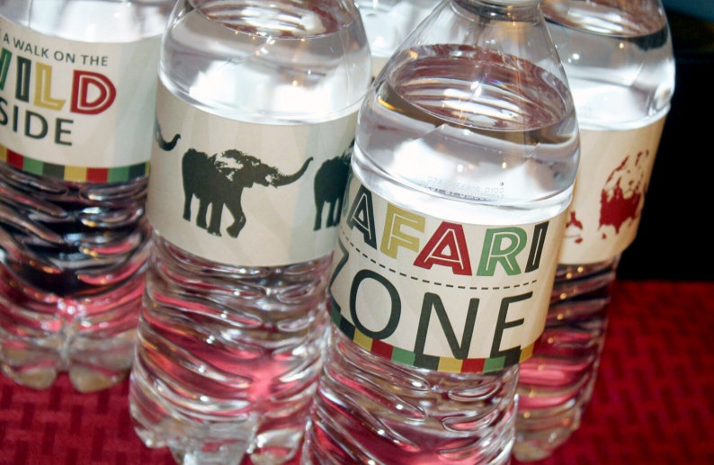 Safari Water Bottle Labels, Jungle Water Bottle Labels, Zoo Water Bottle Labels image 5