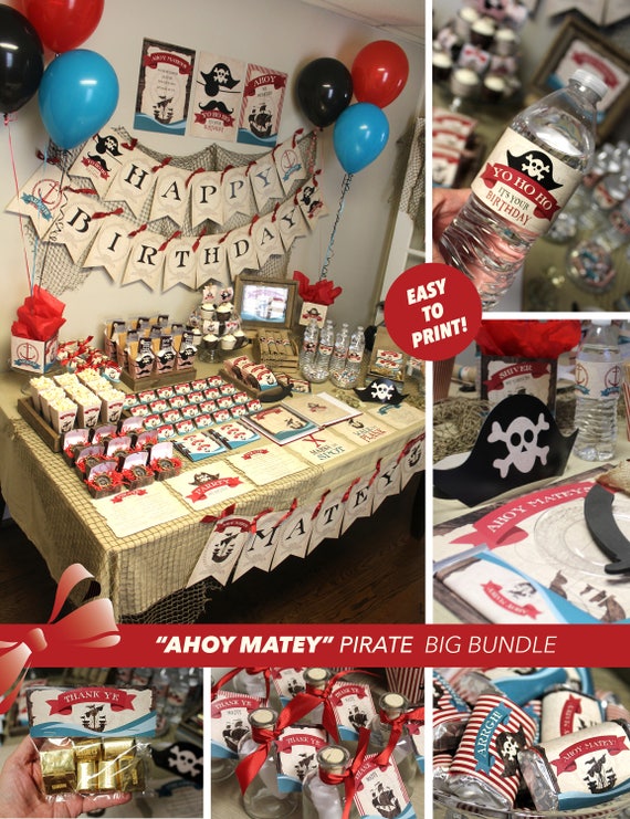 Pirate Printable Party, Pirate Birthday Printables, Pirate Birthday  Decorations, Pirate Party Kit, Pirate Boy Birthday, Pirate Theme Party 