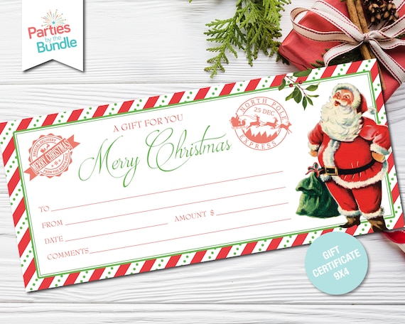 Christmas Gift Card Holder Printable, Santa - Press Print Party!