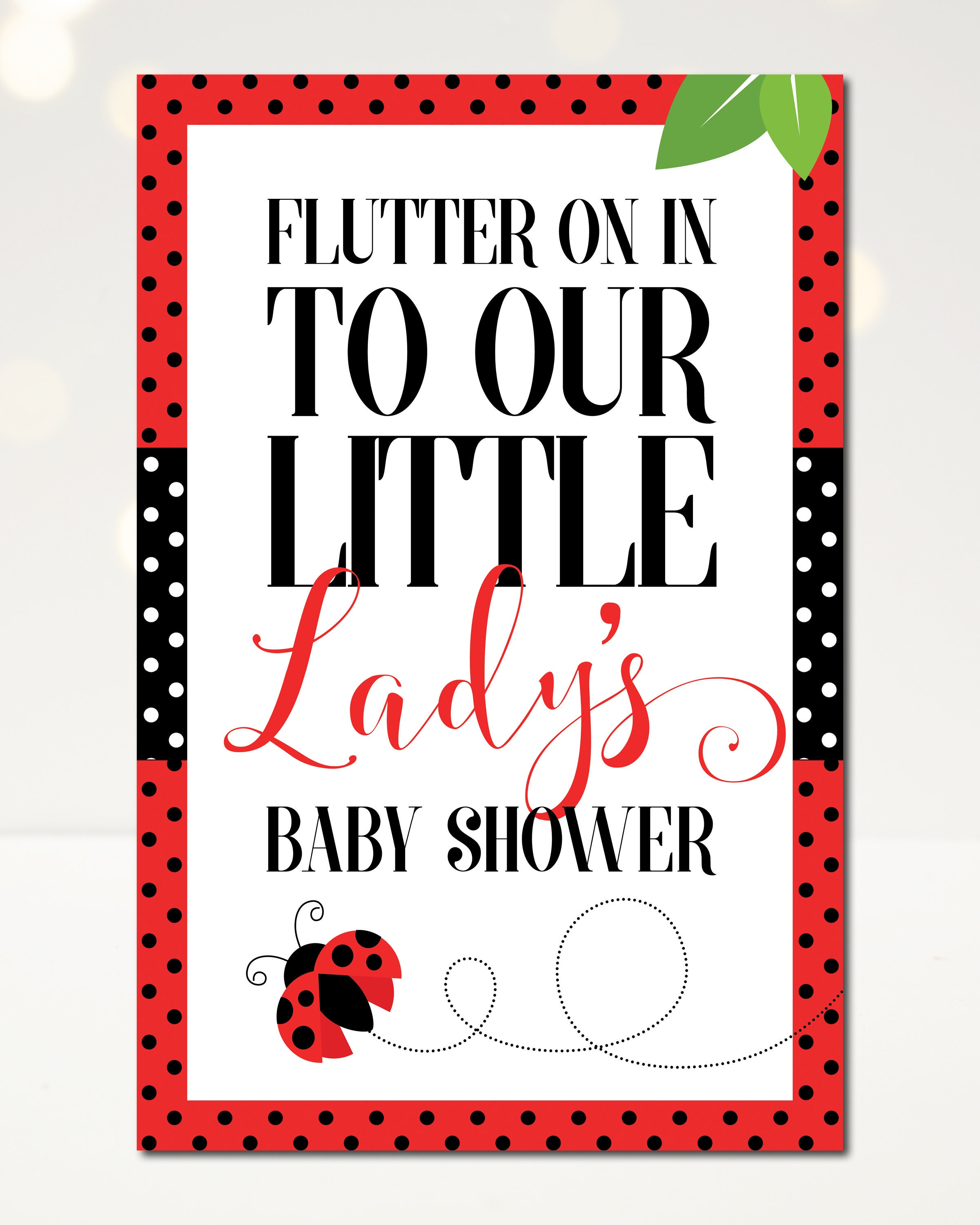Ladybug Baby Shower Yard Sign: Little Lady Poster (instant Download) L5 -  Etsy, image size:2400x3000