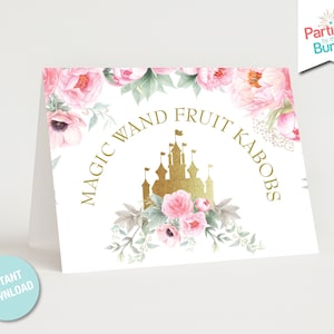 Princess Baby Shower Food Tags Once Upon a Time Little Princess Table Setting Food Sign Place Cards INSTANT DOWNLOAD PF1