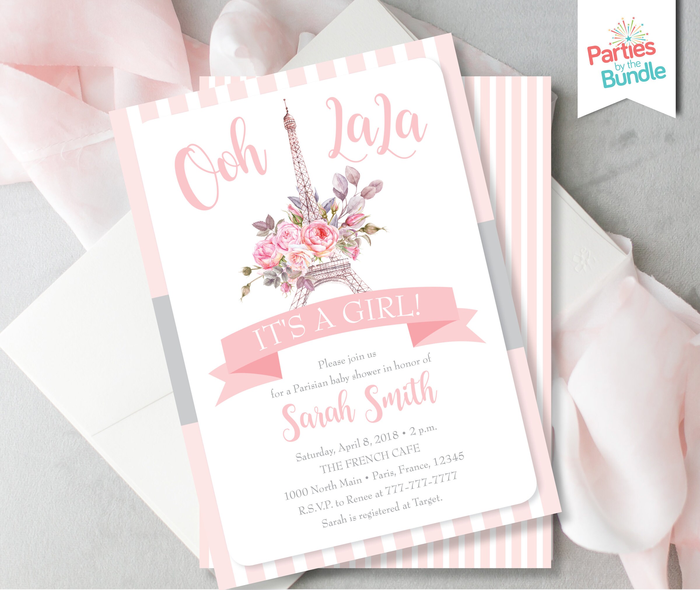 Paris Themed Party Paris Themed Invitation Spring Baby Etsy Paris Themed Party Paris Themed Invitation Spring Baby Etsy