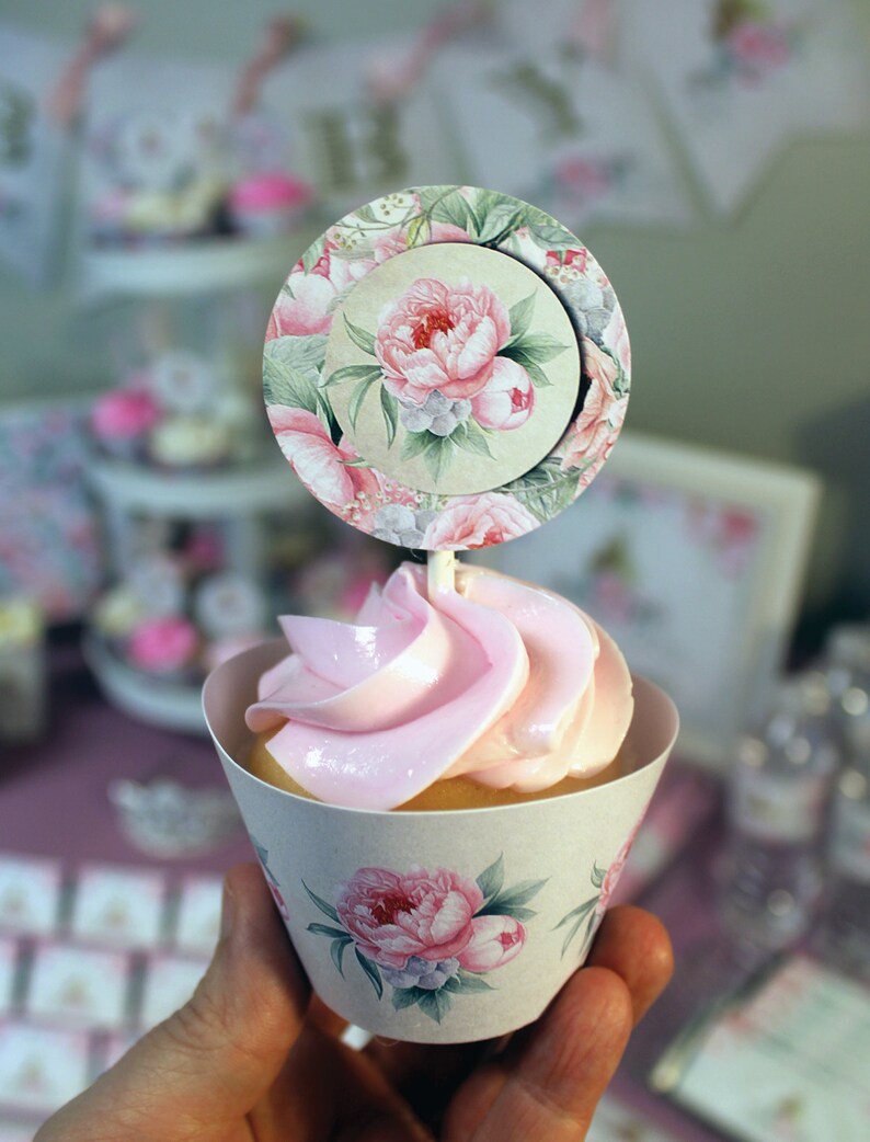 Princess Baby Shower Cupcake Toppers Cupcake Wrapper Etsy