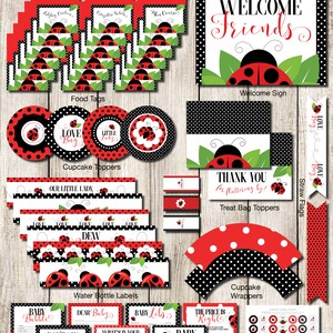 Ladybug Party Pack Kit, Ladybug Printables, Printable Party, Shower ...