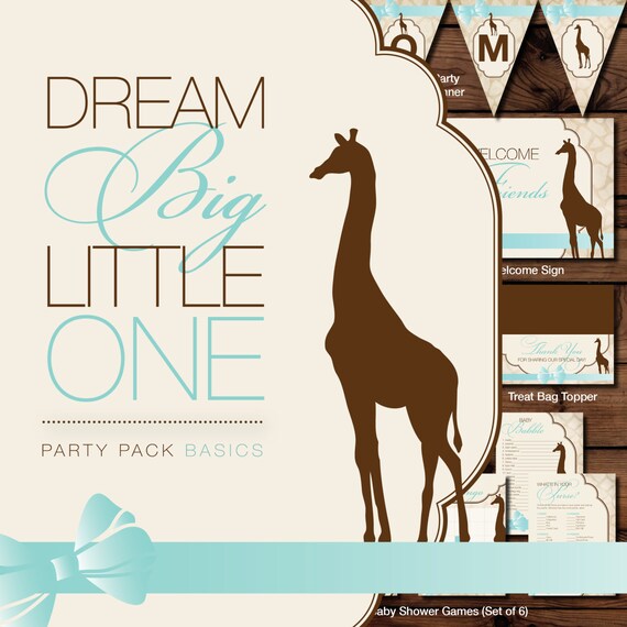 Jungle Safari Baby Shower Printables Giraffe Printable Etsy